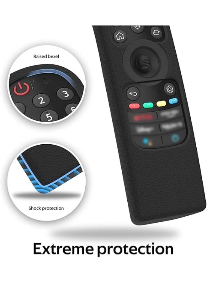 Silicone Magic Remote Cover Compatible with LG MR22GN/MR23GN/MR24GN OLED Smart TV, Shockproof Protective Cover Waterproof LG Remote with Loop (Black) - Image 3